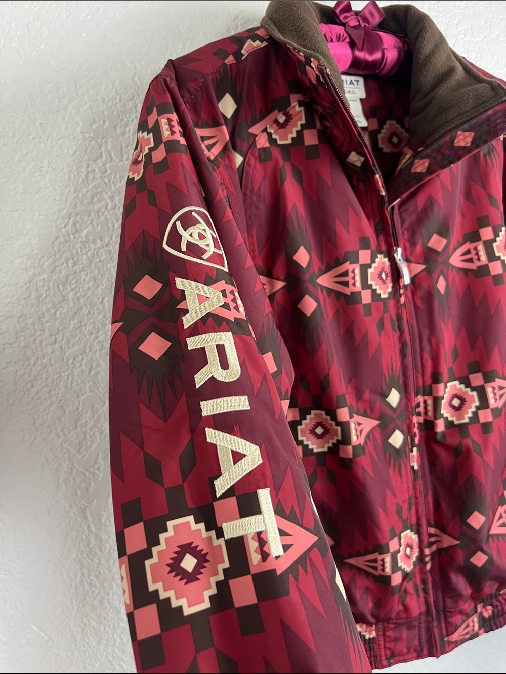 Ariat Women's Wine Red Aztec Quilted Puffer Jacket - Picture 6 of 16